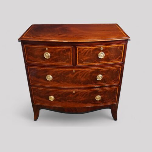 Small Georgian inlaid bow chest