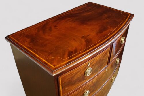 Small Georgian inlaid bow chest downward image