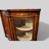 Victorian inlaid walnut credenza bow glass door