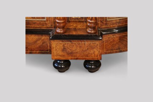 Victorian inlaid walnut credenza feet