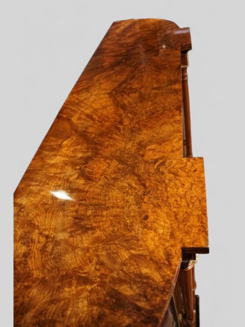 Victorian inlaid walnut credenza top