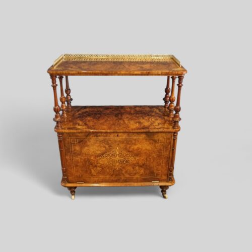Victorian inlaid walnut drinks cabinet