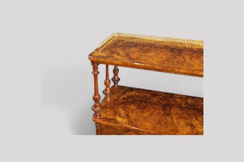 Victorian inlaid walnut drinks cabinet angle