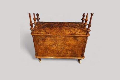 Victorian inlaid walnut drinks cabinet base