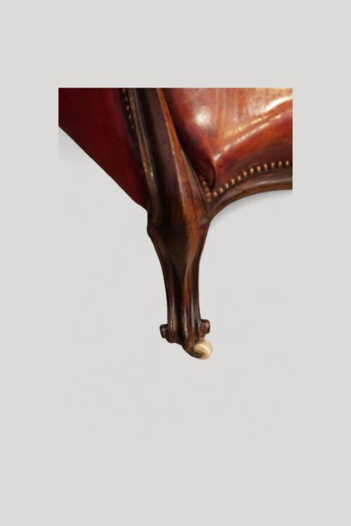 Victorian mahogany library reading chair cabriole leg