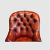 Victorian mahogany library reading chair deep button back
