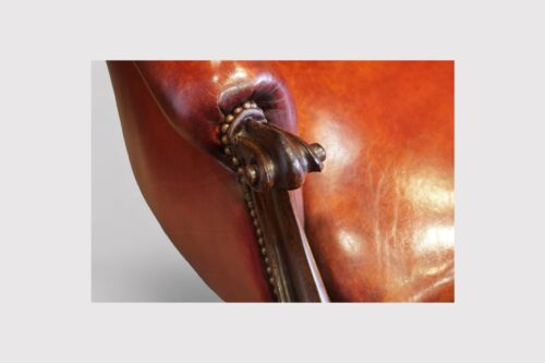Victorian mahogany library reading chair hand grip