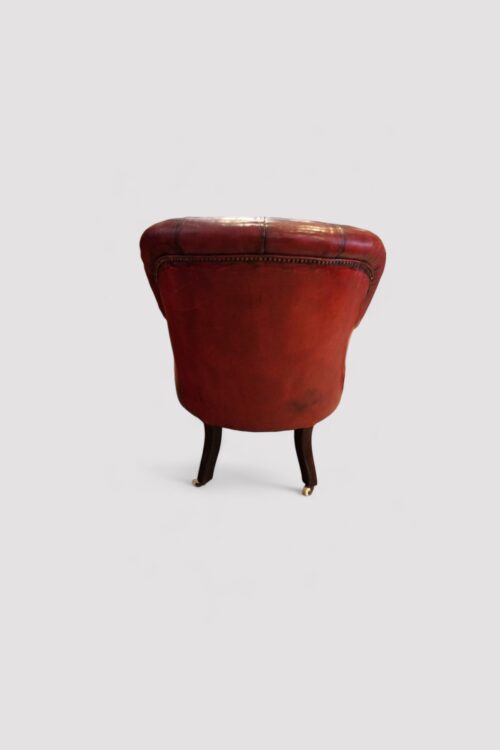 Victorian mahogany library reading chair rear