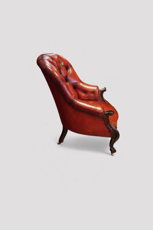 Victorian mahogany library reading chair side