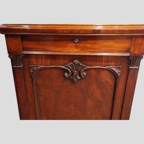 William IV mahogany collectors estate cabinet carving