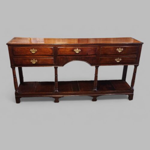 19thc oak pot board dresser front