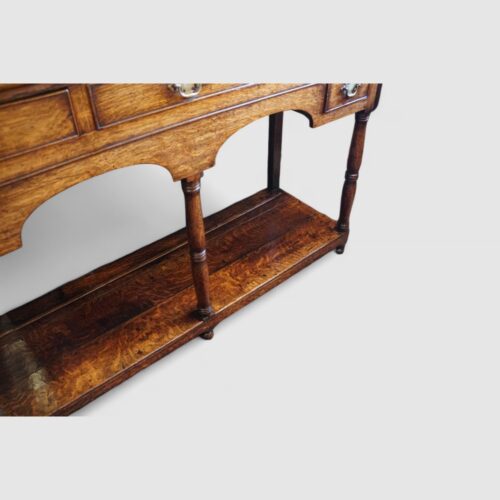 Antique oak South Wales pot board dresser detail