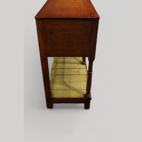 Antique oak painted pot board dresser base end