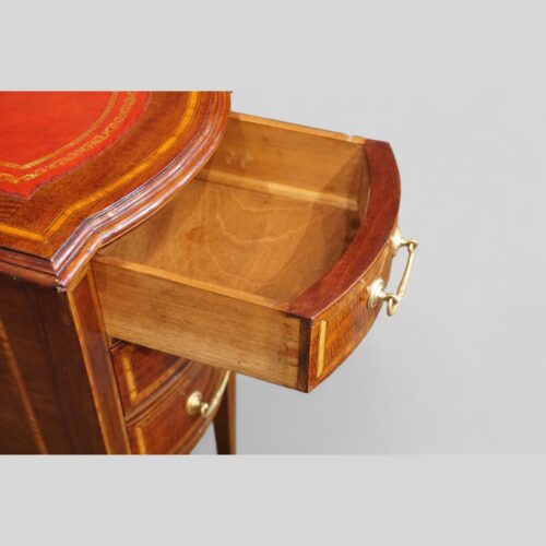 Edwardian inlaid ladies desk drawer open