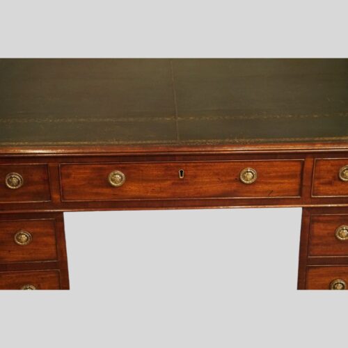Georgian mahogany partners desk centre drawer