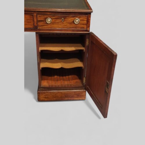 Georgian mahogany partners desk cupboard interior