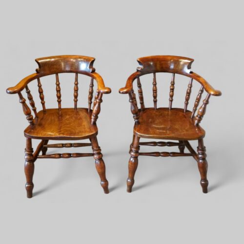Pair of Edwardian captains chairs