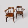 Pair of Edwardian captains chairs front