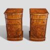 Pair of Victorian burr walnut bedside chests