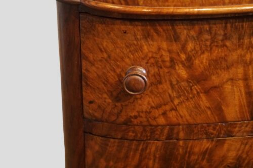 Pair of Victorian burr walnut bedside chests handle