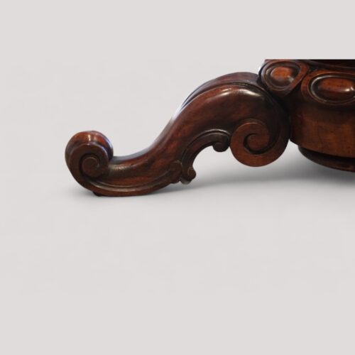Victorian walnut circular dining table leg