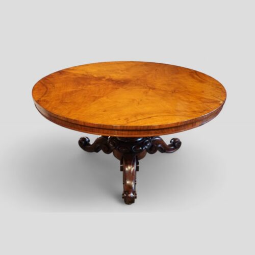 Victorian walnut circular dining table