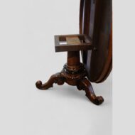 Victorian walnut circular dining table top up