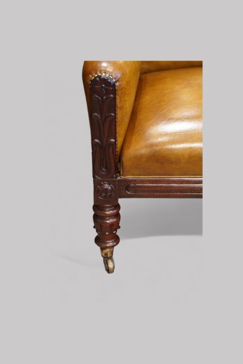 William IV mahogany library chair leg