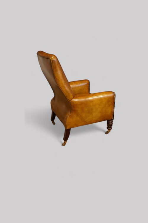 William IV mahogany library chair rear angle