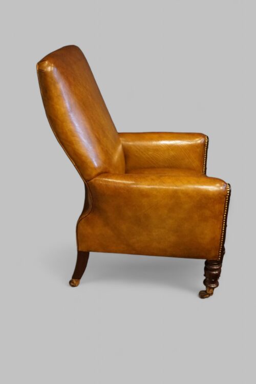 William IV mahogany library chair side