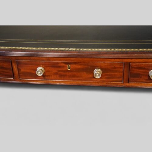 19thc. mahogany partners writing table drawer detail