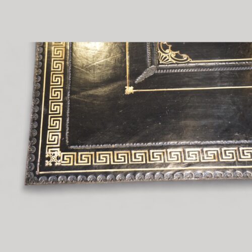 19thc. partners writing table leather