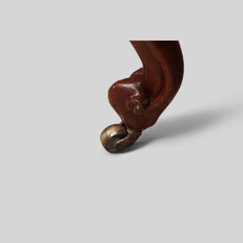 Large Victorian leather stool toe