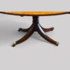 Oval mahogany cross banded dining table base side