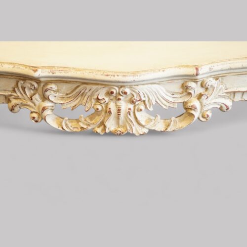 Pair of French console tables apron