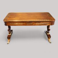 Regency brass inlaid library table