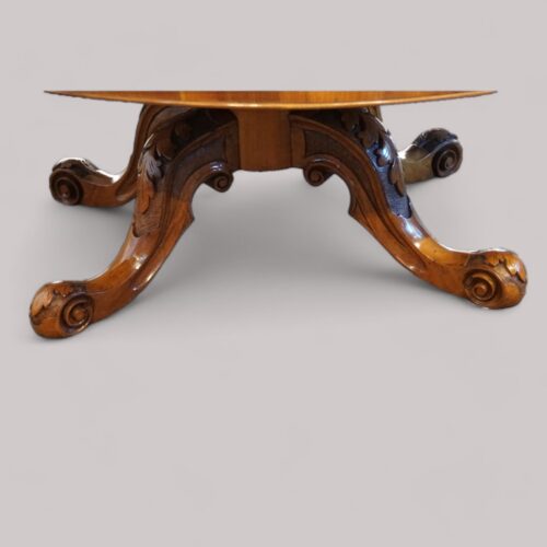Victorian burr walnut coffee table base