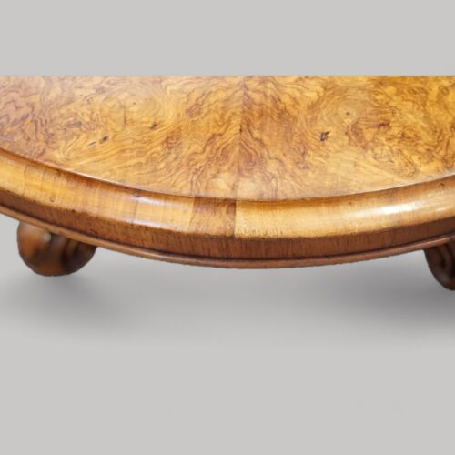 Victorian burr walnut coffee table edge