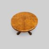 Victorian burr walnut coffee table end view