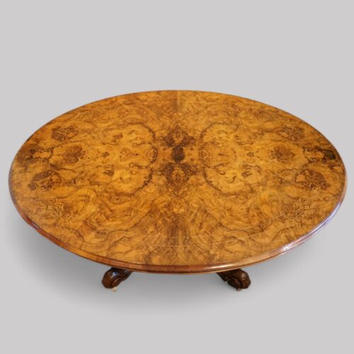Victorian inlaid walnut basket base table top