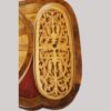 Victorian inlaid walnut sewing table oval lid