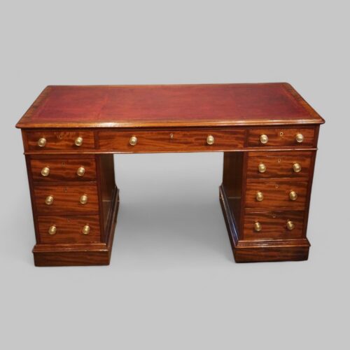 Victorian mahogany 9 drawer desk