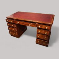 Victorian mahogany 9 drawer desk drawers open