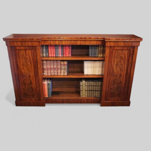 William IV mahogany breakfront bookcase