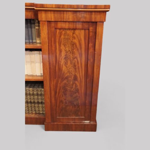 William IV mahogany breakfront bookcase end door