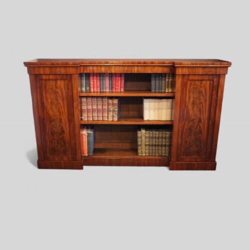 William IV mahogany breakfront bookcase f