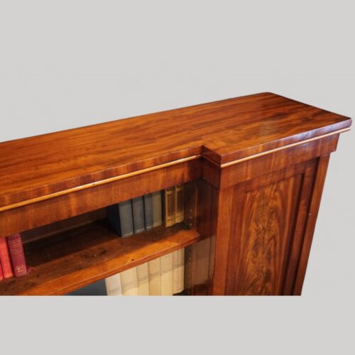 William IV mahogany breakfront bookcase top angle