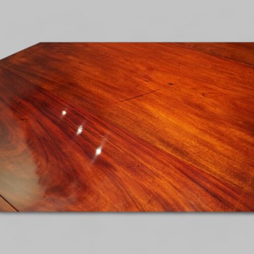 Antique 3 pillar dining table leaf detail timber