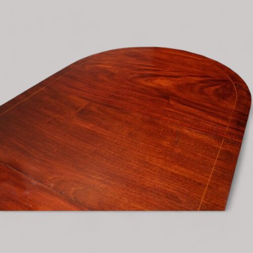 Antique 3 pillar dining table line inlay