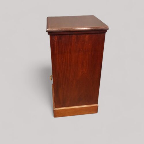 Pair Edwardian inlaid bedside cabinets side